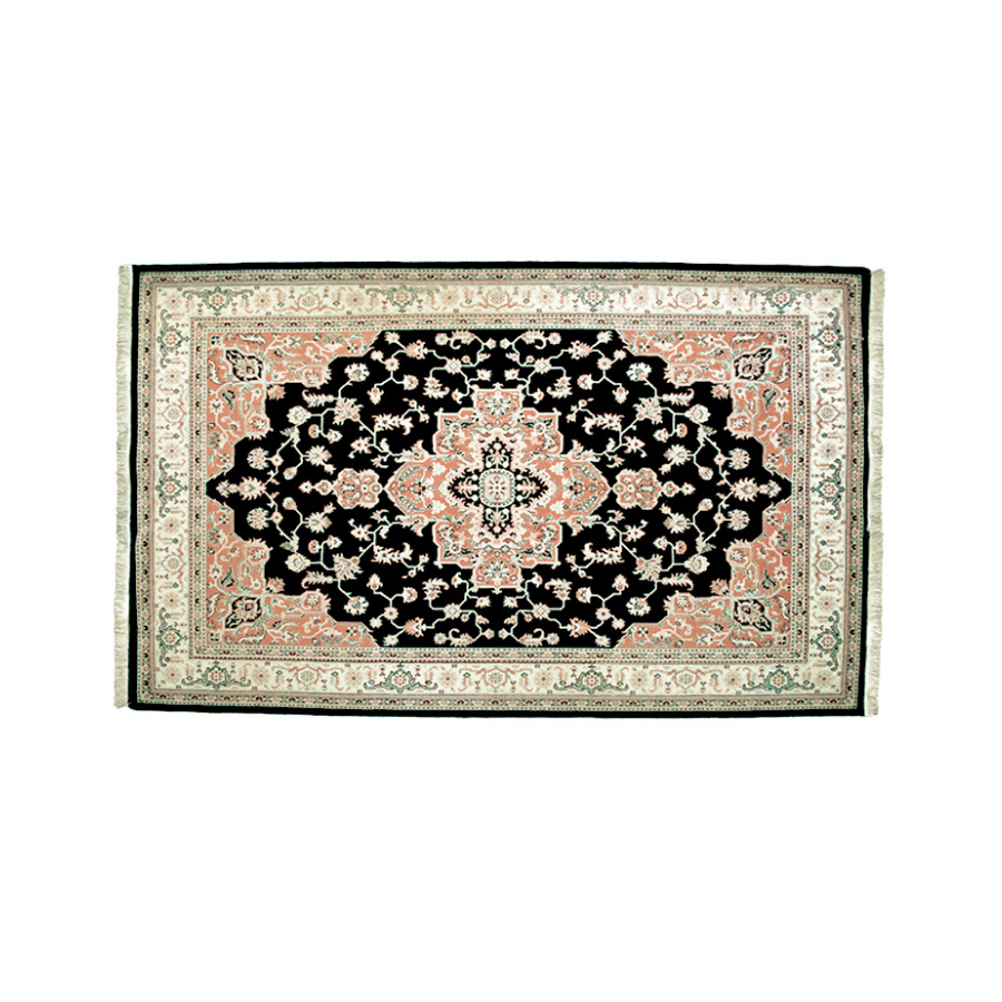 Alfombra Persa Negro/Rosa 134*94
