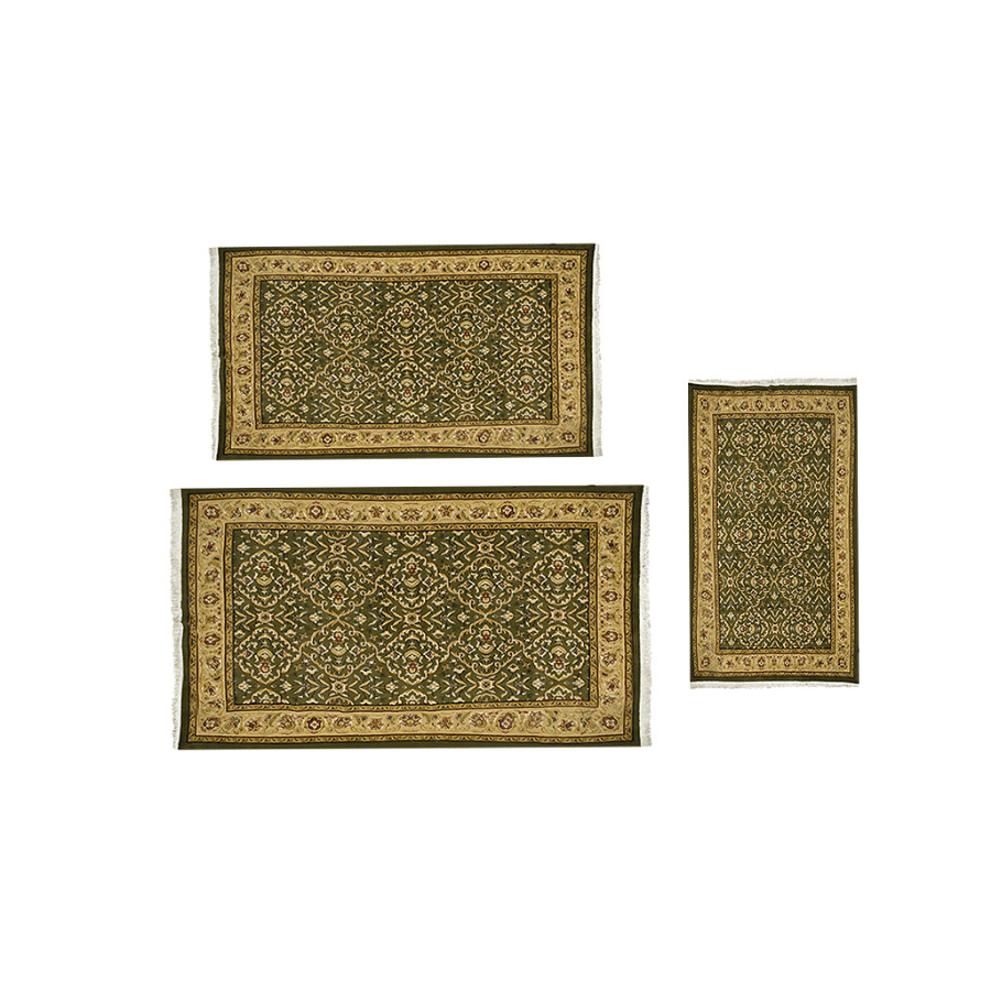 Alfombra Persa Verde Con Crema 112*78