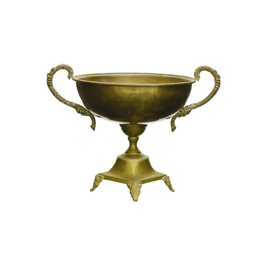 Base Bronce Cáliz Con Asa 4 Patica