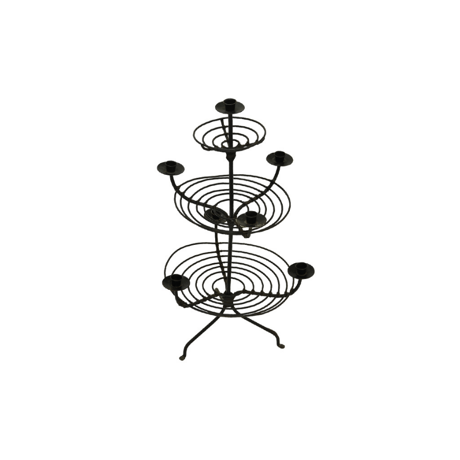 Candelabro Hierro 7V Tres Niveles Fr