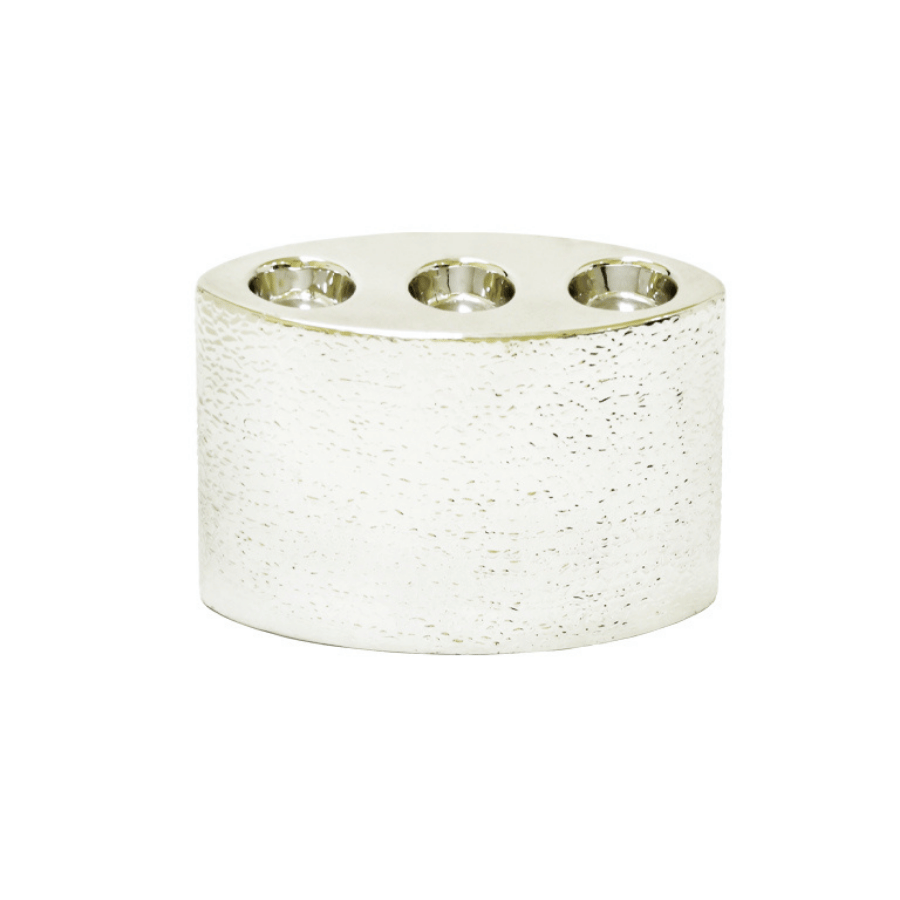 Candelabro Porcelana 3-V Plateado