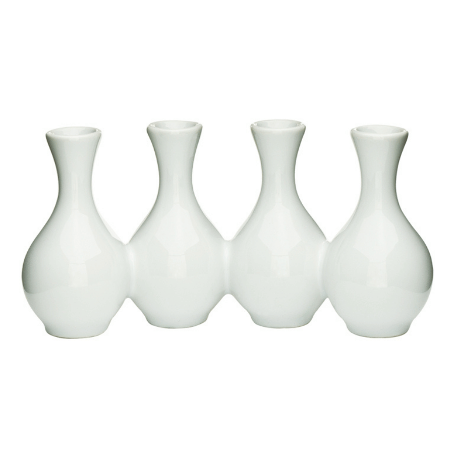 Florero Porcelana Siamese Cuartetp Blanco