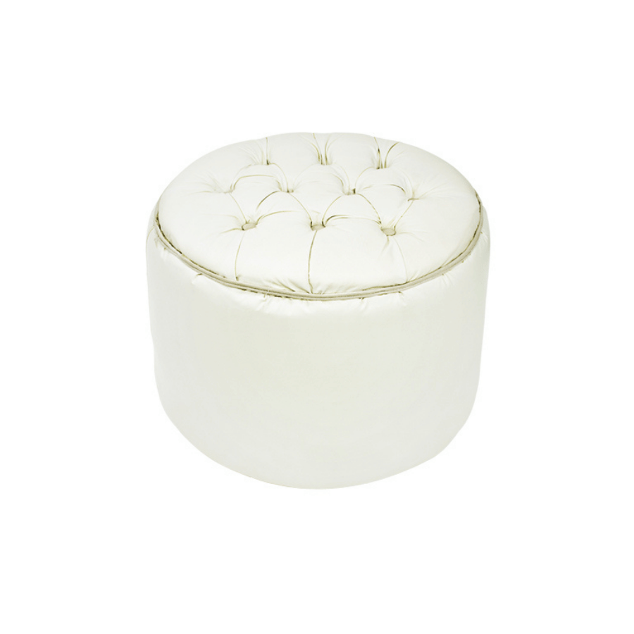 Otoman Glamour Redondo Blanco / 21*21