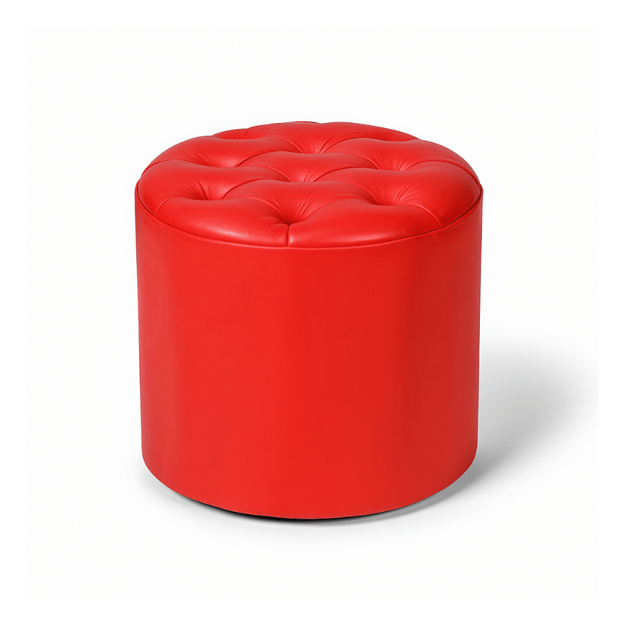 Otoman GLAMPUR Redondo Rojo 21¨