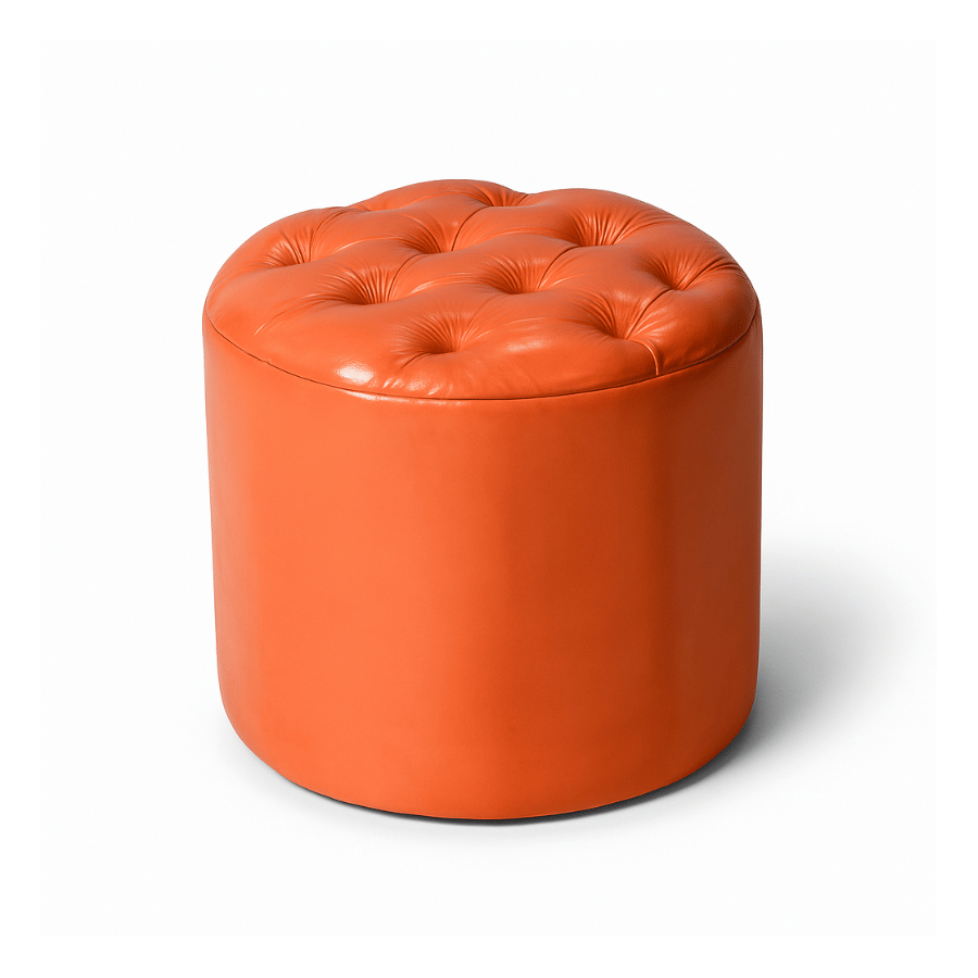 Otoman Glamour Redondo Naranja