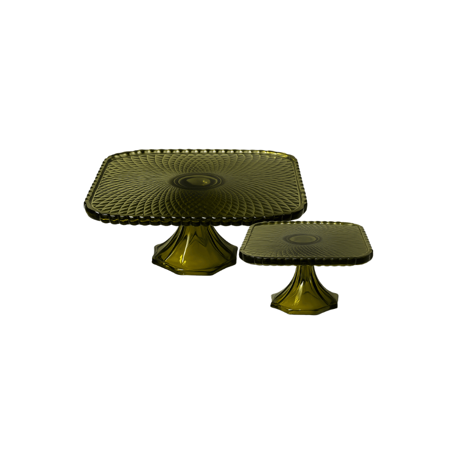 Pie Cristal HOLIDAY Cuad Verde 11*11