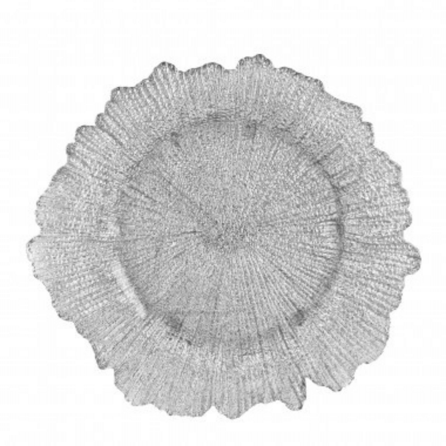 Plato Sitio Sponge Plateado