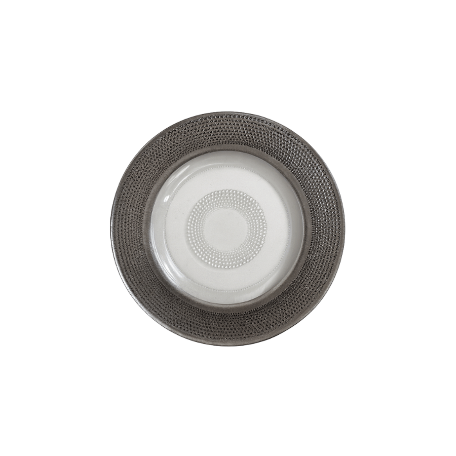Plato Sitio Cristal Arabesco Plateado
