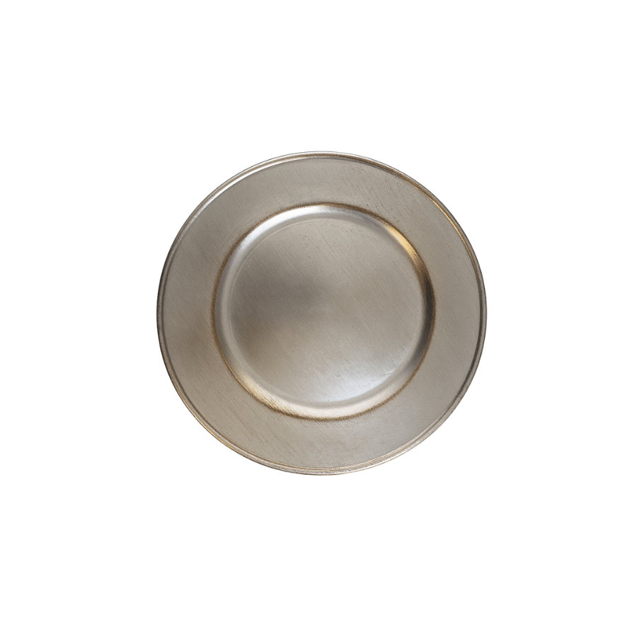 Plato Sitio Plateado Orilla Dorado