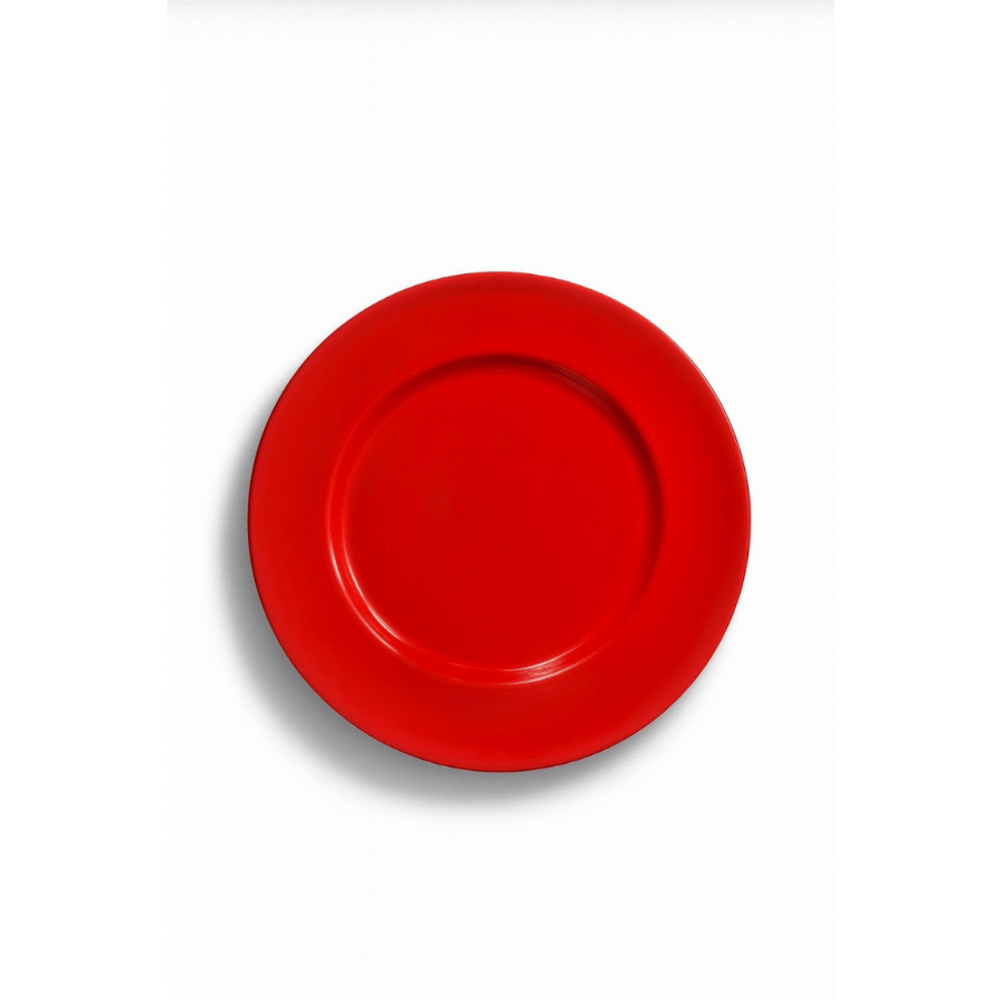 Plato Sitio Rojo Metal Liso
