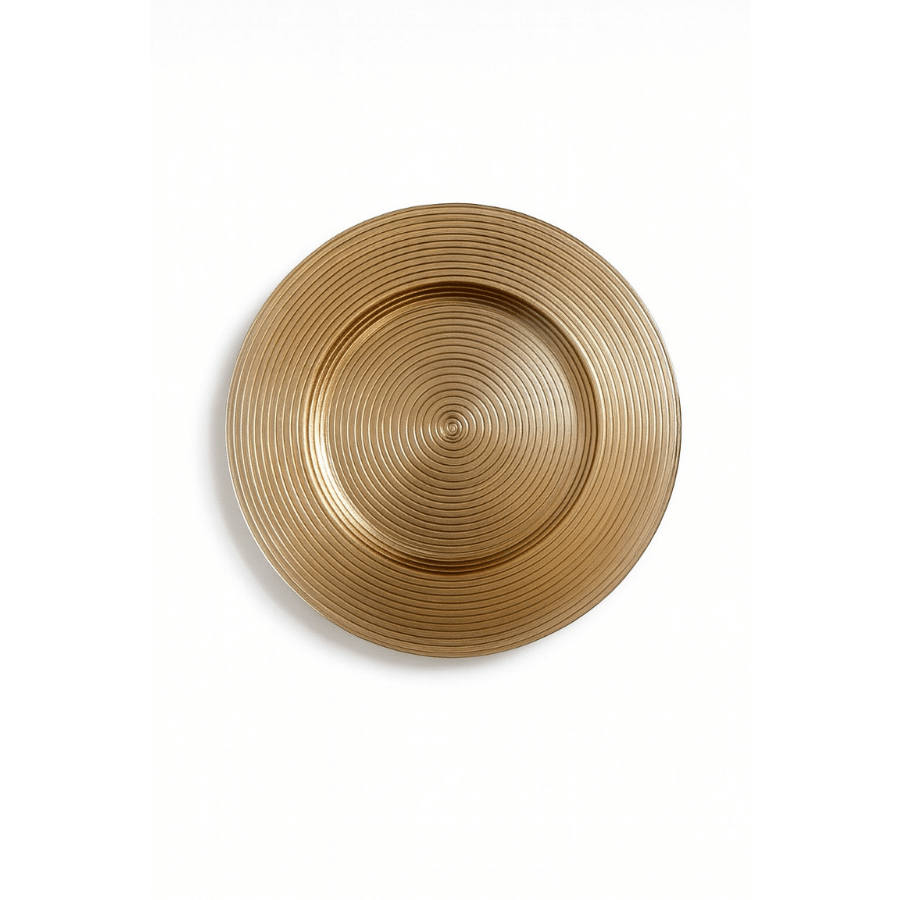 Plato Sitio Cristal Circulo Dorado