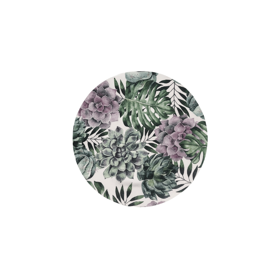 Plato Sitio con Flores Verde y Moradas