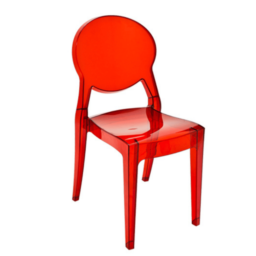 Silla Acrilica Transparente Roja