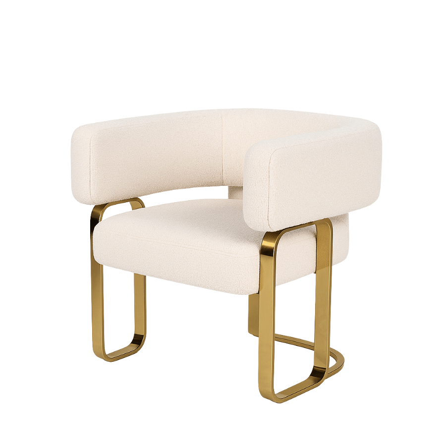 Sillón Foro Blanco Metal Dorado