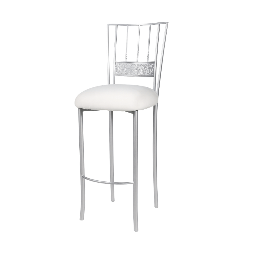 Silla BELLA FLEUR Plateada Alta