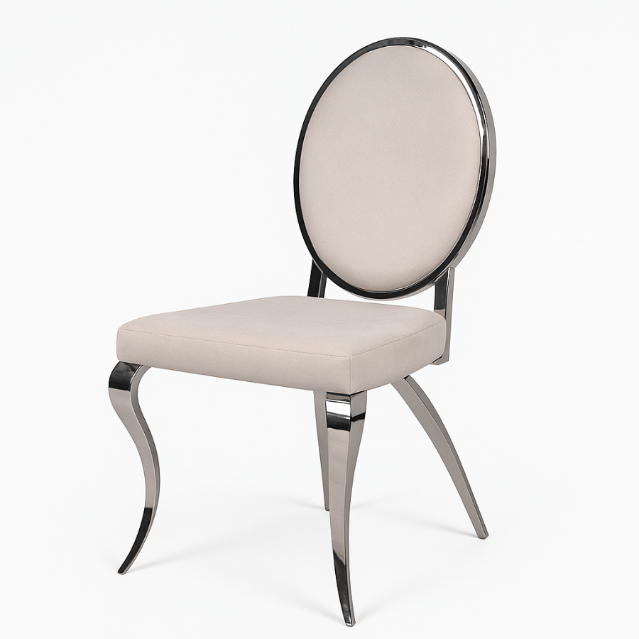 Silla Metal Plateada Acojinada