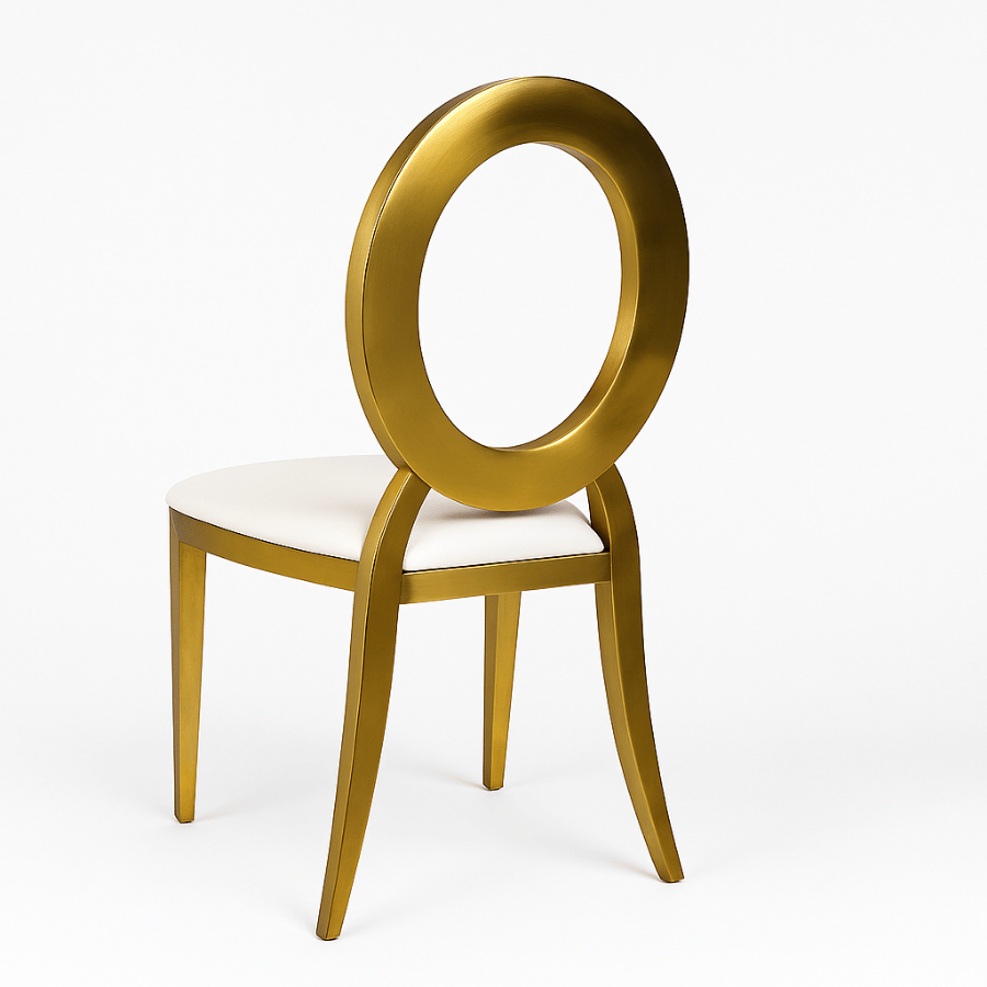 Silla Ovalo Metal Dorado