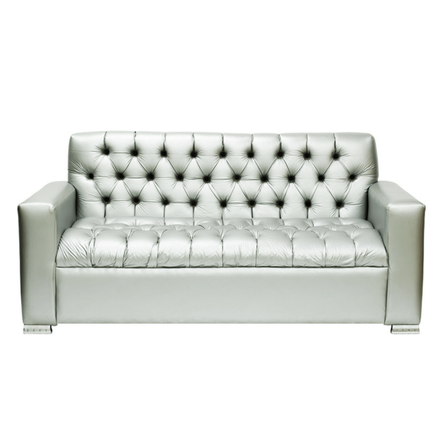 Sofa Glamour Rect Plateado / 75*35*24