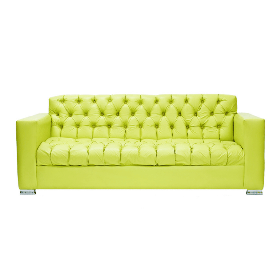Sofa Glamour Rect Verde Manzana / 84*33*24
