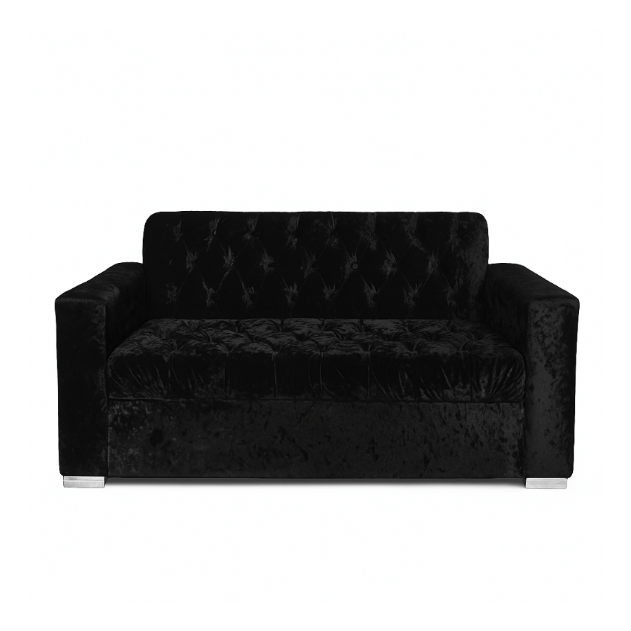 Sofa Velvet POSH Negro de Dos c/Brazo