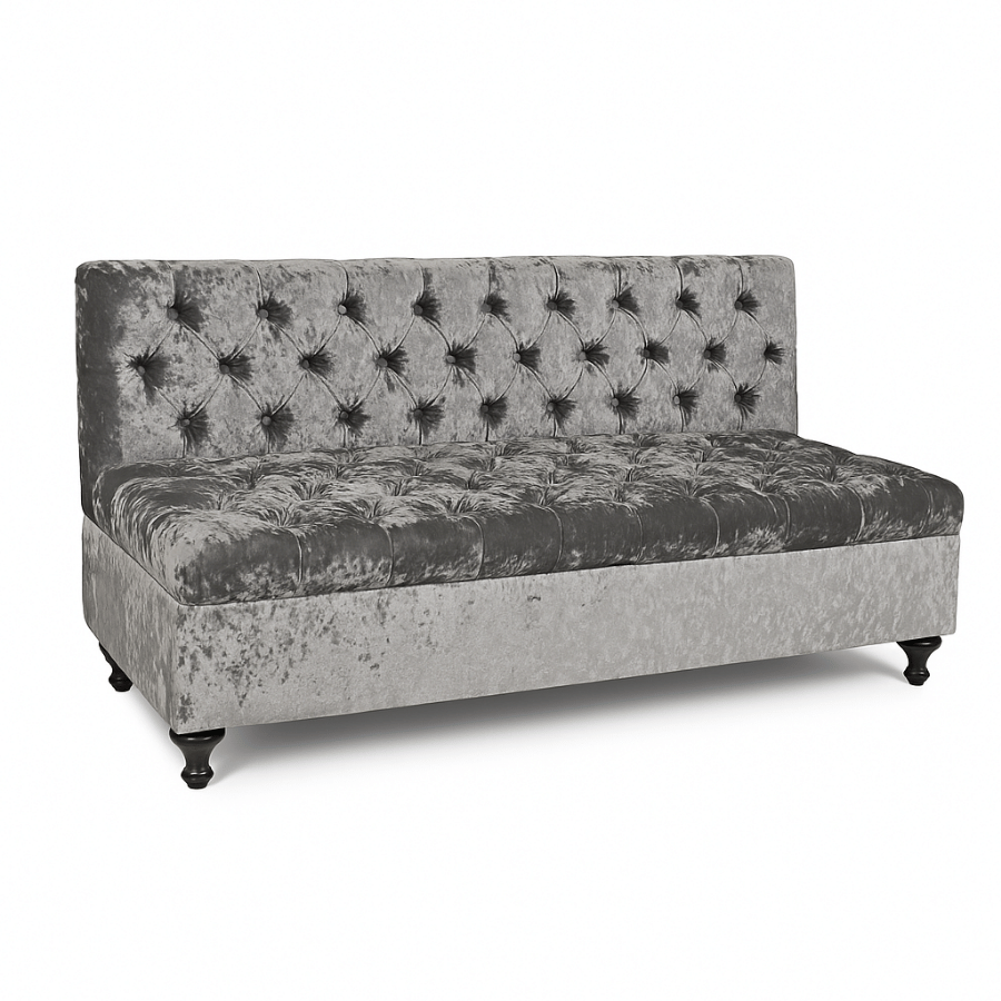 Sofa Velvet Posh Gris De Dos