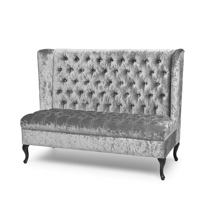 Sofa Velvet Posh Gris De Tres Alto