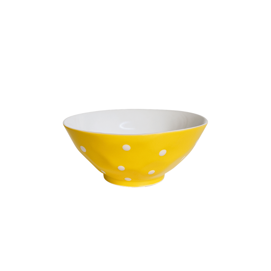 Taza de Consome Amarillo con puntos Blancos