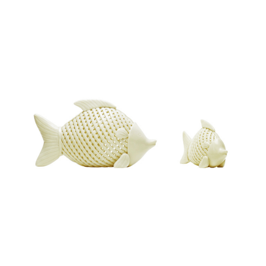 Pez Porcelana Calado Blanco Grande