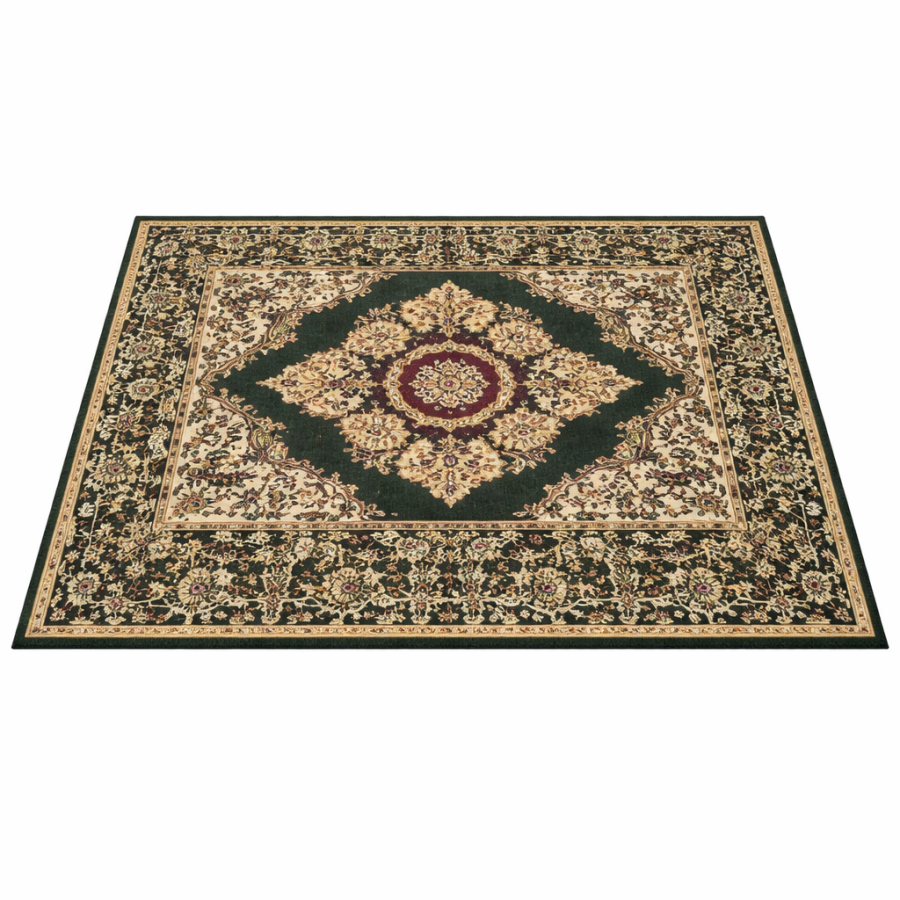 Alfombra Verde & Crema 123x94