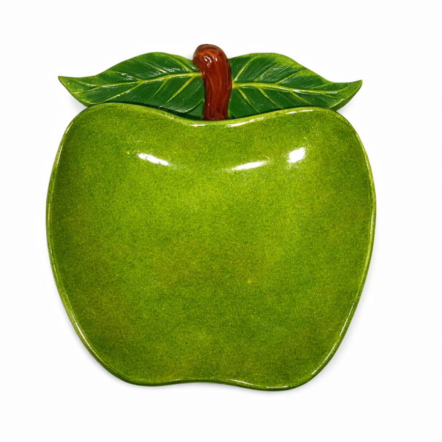 Plato Manzana Plastico Verde