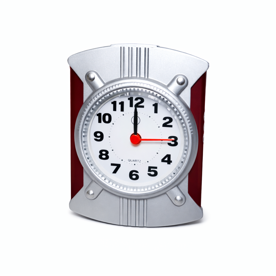 Reloj Rojo Vino / Gris Cuadrado