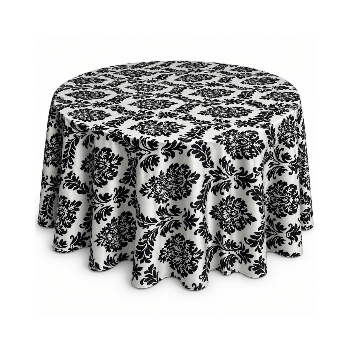 Mantel 60" VELVET Arabesco Negro Fondo Blanco