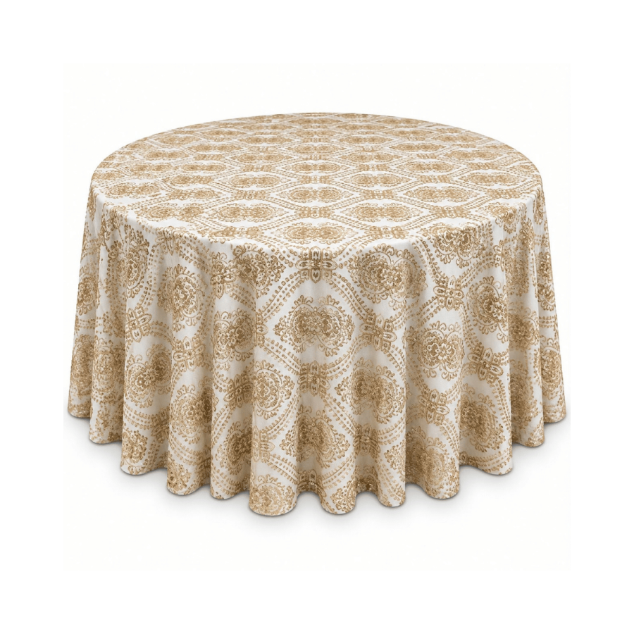 Mantel 60 Organza Lentejuela Dorado
