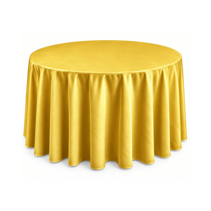 Mantel 60 Satin Amarillo - 2 Telas Diferentes